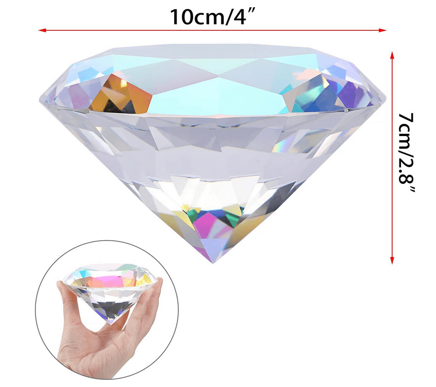 Giant Clear Crystal Diamond (3 sizes) - BigStuff.ae